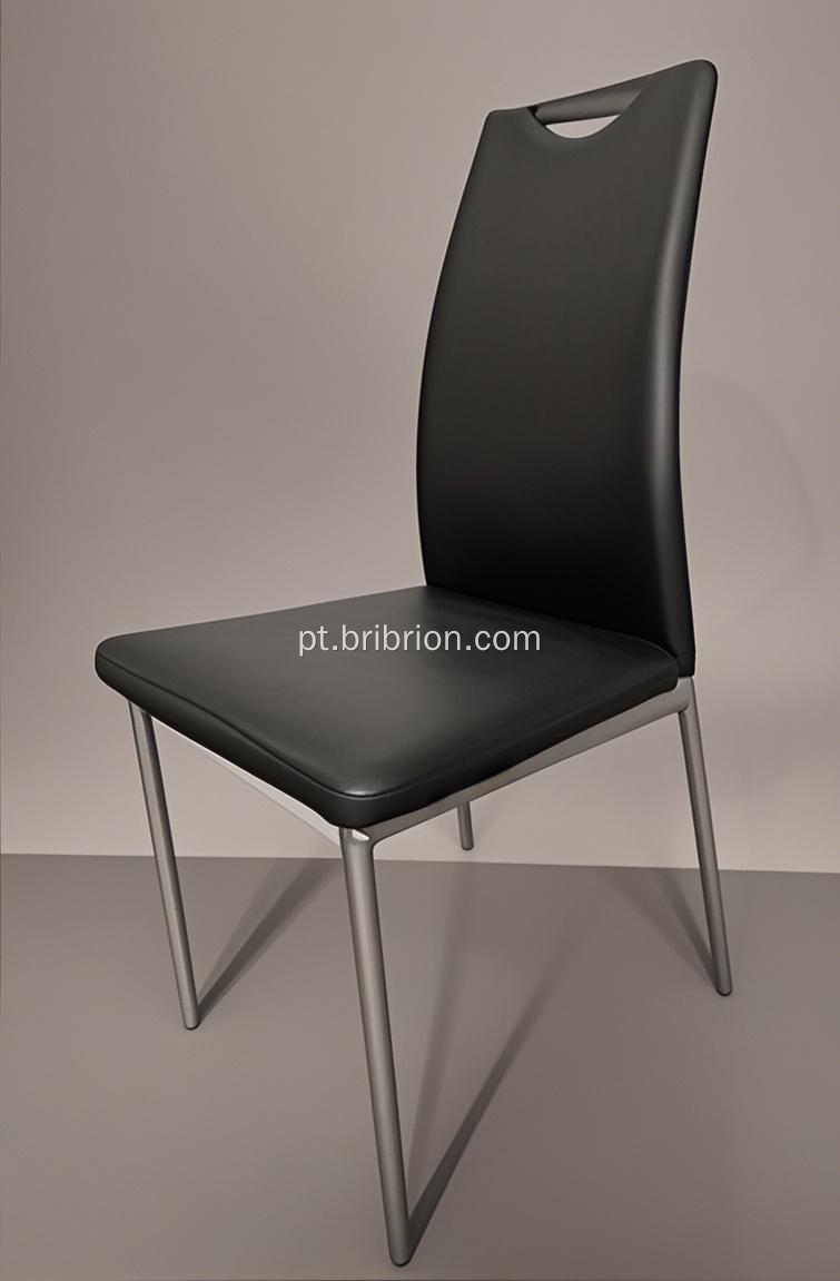 Cadeira PU de zagueiro com moldura de metal prateado resistente