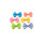 mini rainbow pre-made bow pre-tied ribbon bow