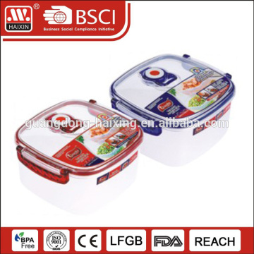 Clear PP plastic food container lunch box with compartments