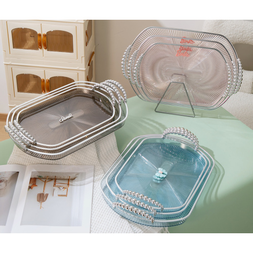 Fruits Dessert Decorative Plastic Tray With Handle