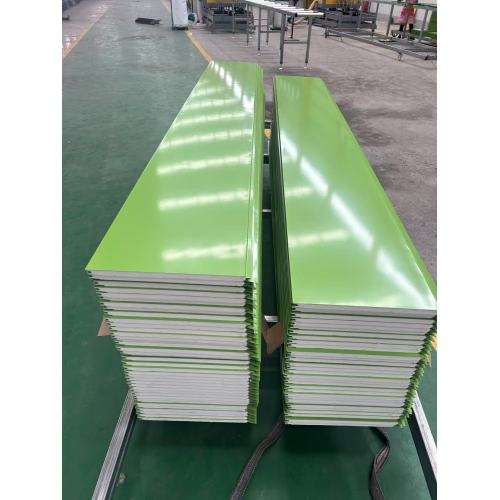 Green Flat Insulation Board Metal Exterior Wall Panel Polyurethane Core Panels