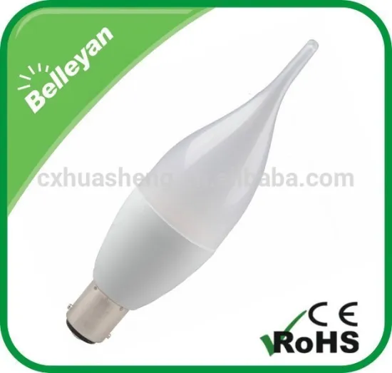 led candle lamp with tail 6w b22 byonet socket cool white