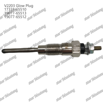 Glow Plug V2203 สำหรับชิ้นส่วนเครื่องยนต์ Kubota-17331-65510 19077-65513 19077-65512