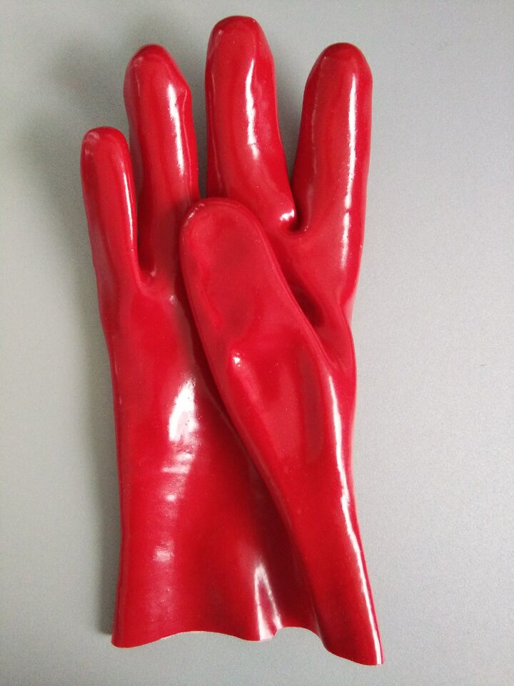 Standard Red PVC Gauntlet Otwarty Mankiet 11 calowych Rękawice