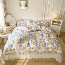 Bộ chăn bông in bông tùy chỉnh Bedcover Bedspread Set