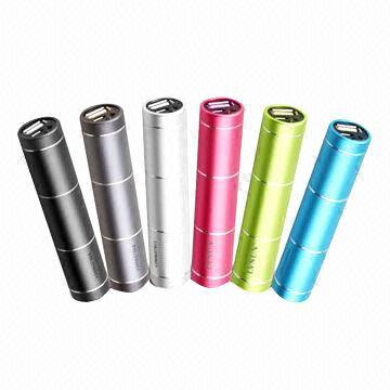 Smart Tube Power Banks with 2,600mAh Capacity, Battery Cell Exchangeable, Charges Smartphone/Tablet