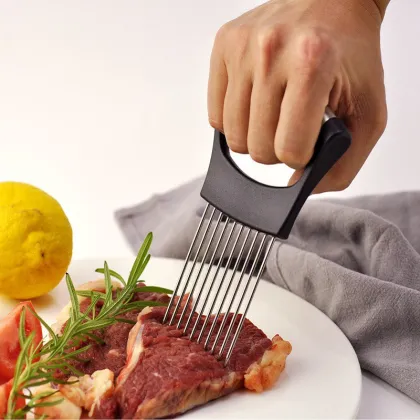 Stainless Steel Slicing Onion Cutter for Onions, Avocados, and Eggs