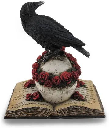 Perched Raven On Rose Skull