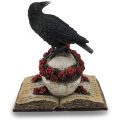 Perched Raven On Rose Skull