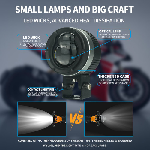 White And Yellow Dual Color Motorcycle Spotlight