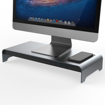 OEM Customizable Aluminum Desktop Computer Display Racks with USB 3.0 & USB 2.0 Ports - Silver Holder