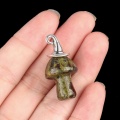 Bloodstone Mushroom Wizard Cap Pendant for Making Jewlery 15X20mm Stone Halloween Charms