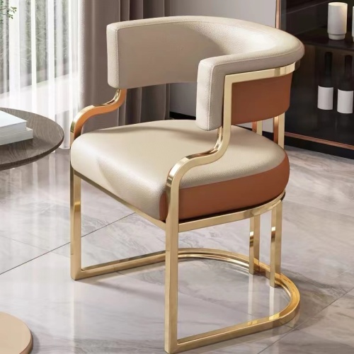 Luxury modern leather Brown Salon Chair Luxury Leather Chair Dinning Chairs Velvet