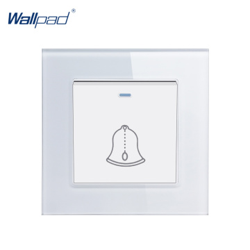 1 Gang Doorbell Wallpad Crystal Glass 110V-250V EU UK Standard Fluorescent Light Doorbell Reset Wall Switch