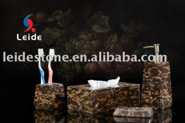 Dark Emperador bathroom accessories soap dish