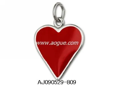 Red Enameled Heart Charm2