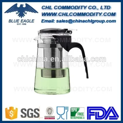 Glass iced coffee glass pitcher with handle