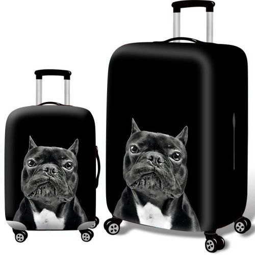 Travel Accessories Luggage Cover Suitcase Protection Set Baggage Dust Cover Trunk Set Trolley Case Elasticity Bulldog Pattern
