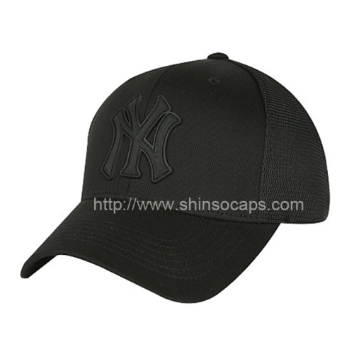Embroidery Ny Custom Black Baseball Cap with Mesh (SCBC180SSJ)