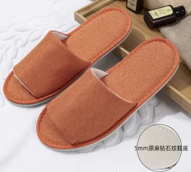 OEM Disposable Hotel Slippers - Breathable Linen for Hotels