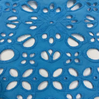 Stylish Geometry Flower Cotton Eyelet Embroidery Fabrics