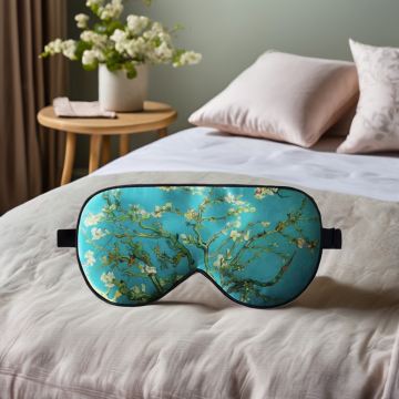 Maschera del sonno per gli occhi di seta gelso da viaggio con busta