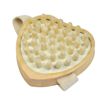 Cellulite Reducing Eco-Friendly Heart-Shaped Schima Superba Wood Hand Brush for Dry Massage