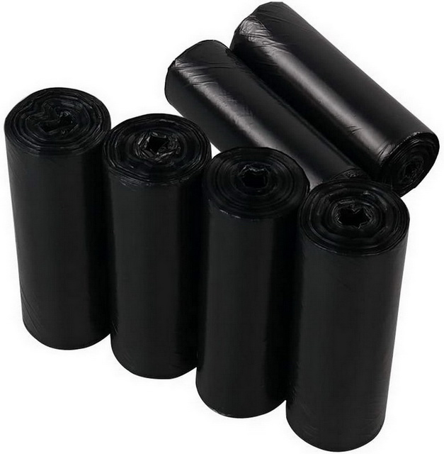 Medium Size HDPE 3 Mil Waste Packaging Black Bag Plastic Garbage Bag