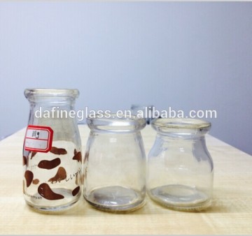 100ml transparent small glass jar /pudding jar yoghourt jar with plastic cap