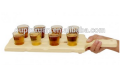 nuevo diseño Beer Tasting Flight Set con Paddle para 8 Mini Glasses Beer Tasting Serving Paddle