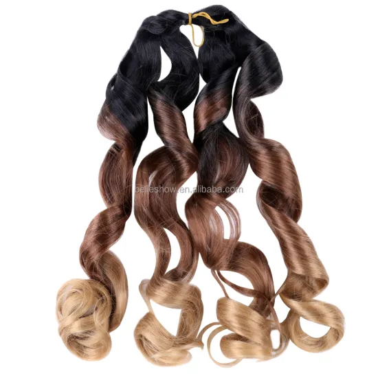 Hot sell  Synthetic deep hair bulk crochet curl  braids 150g spiral curly hair ombre color loose wave   wavy braiding hair