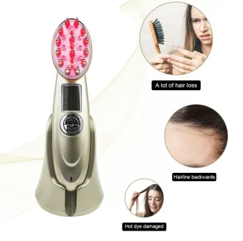 EMS RF Nano Red Light Hair Stimulator Head Massager for Anti-Hair Loss Treatment