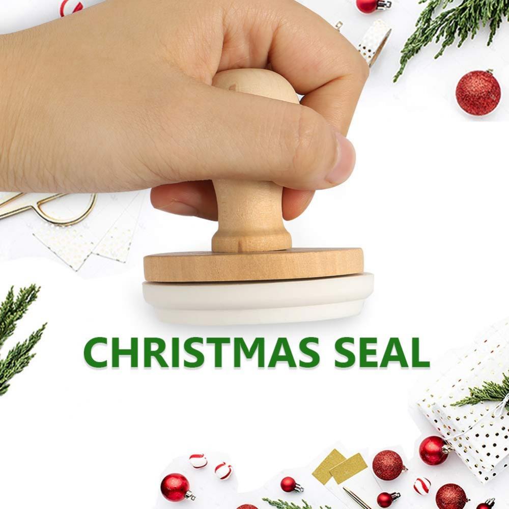 3d christmas wood handle silicone cookie stamp