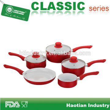 8pcs White Ceramic Coating Pan Set