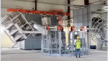 Plastic rotational moulding machine
