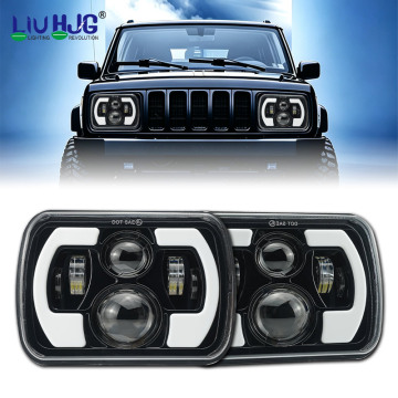LIUHJG Square 7 Inch 36W Motorcycle Led Light with H4