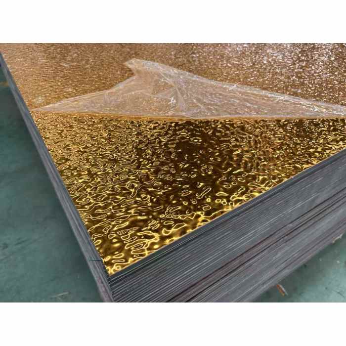 Panel aksen logam venir kayu antik untuk dinding dalaman runcit mewah kontemporari