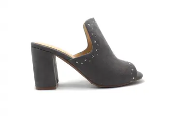 Silver Heat Seal One Band Suede High Heel