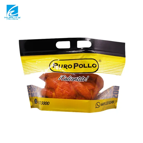 Custom Printing Plastic Rotisserie Chicken Zipper Bags with Handle