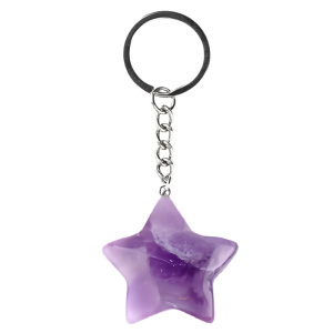 Amethyst 30mm Star Pendant Pendant Keychain