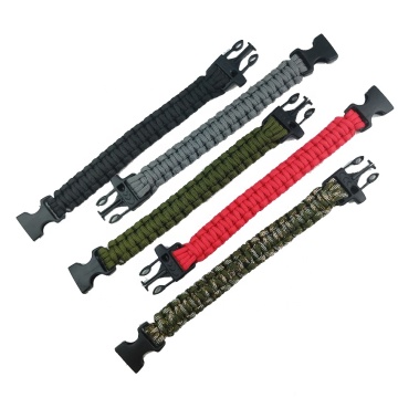 Simple Handmade Parachute Bracelet with Whistle for Outdoor EDC Camping Survival