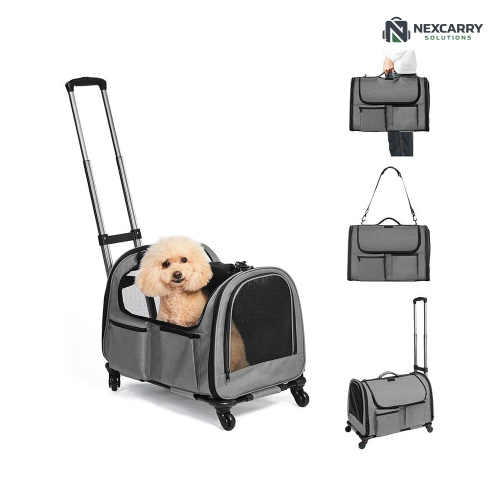 Transportín con ruedas desmontable para perros y gatos