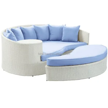 Taiji Outdoor Deck Sunroom PE Resin Wicker Patio Daybed Furniture