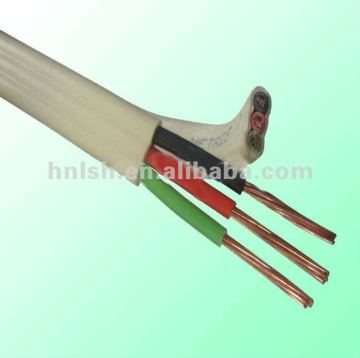 Multi-cores flat PVC insulation PVC sheath electrical wire