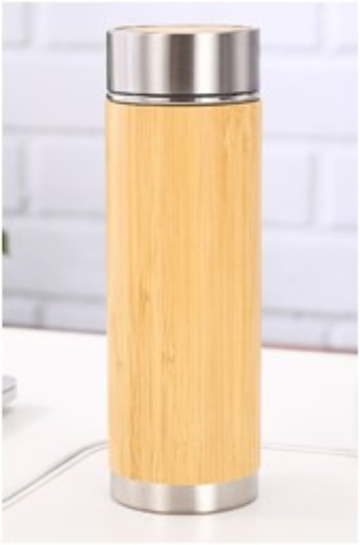 350mL Stainless Steel Bottom Bamboo Vacuum Bottle