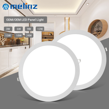 Melinz Round Square LED Panel Light Reces, White Netral Hangat, 3W-24W