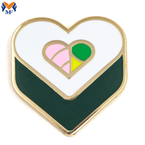 Metallanpassad logotyp Sushi Heart Shape Pin