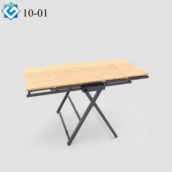 China Supplier 3-in-1 Industrial Black Iron Shelf to Dining Table Folding Display Fixture