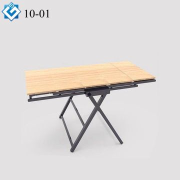 China Supplier 3-in-1 Industrial Black Iron Shelf to Dining Table Folding Display Fixture