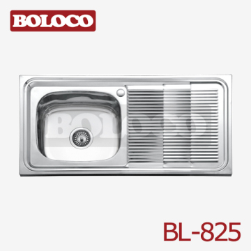 Orta &amp; Lehçe/saten/YYK-inci tek kabın tek bulaşıklık kaynak dikdörtgen ve kare Topmount lavabo 304 düşük 201 * Bl-825